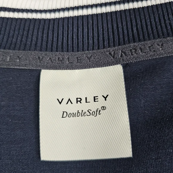Varley Iona V-neck Sweatshirt in Navy. - Picture 12 of 16
